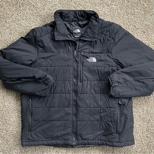 Black north face puffer jacket zip up coat